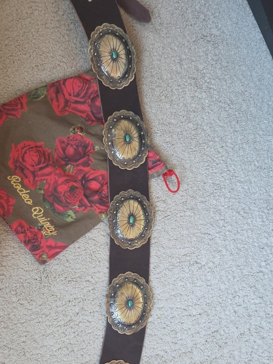 Rodeo Quincy Accessories - RQ Turquoise Marvel Concho belt. L/XL New